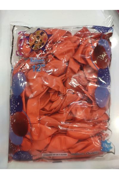 HBK Orange Metallic Balloon 100 Pieces