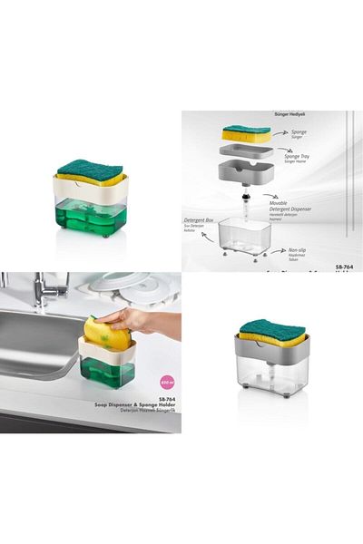 Bayev Sb-764 Sponge Holder with Detergent Chamber