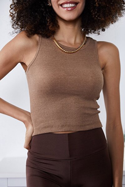 XHAN Dámská hnědá košilka Atlet 1KZK2-11361-18