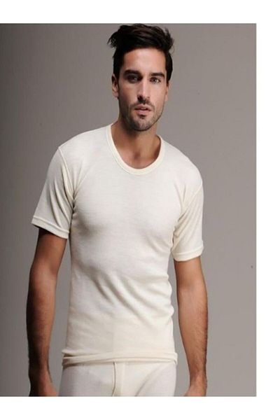 Hasyün 100 Super Battal Men's Short Sleeve Wool Undershirt