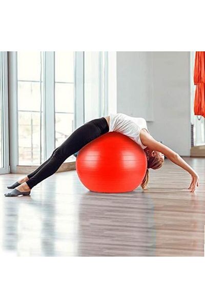 Povit 55 Cm Red Elite Pilates Ball 25 Cm Reversible Pump Lks104-k