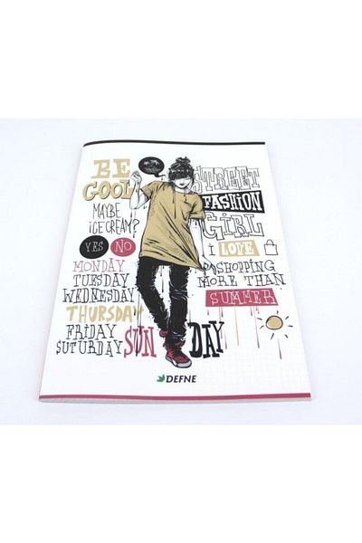 Defne Arya A-4 Plastic Cover Stitched 60 Sheets Checkered