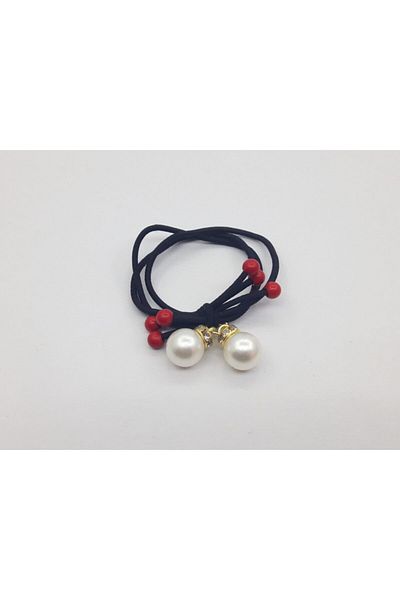 Trendyıldızı Cherry Pearl Bead Stoned Elastic Hair Clip
