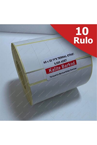 Kalite Barkod 20x40 Bočno pored sebe 5-dijelne Termalno etikete | 10 rola eti...