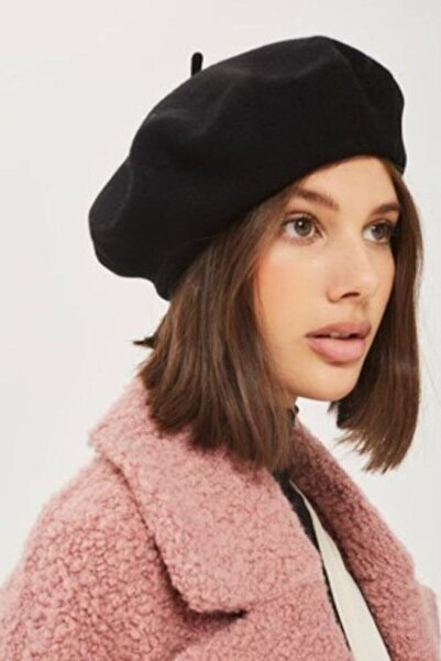 Orçun Özkarlıklı Pălărie neagră de beretă de pictor francez pentru femei