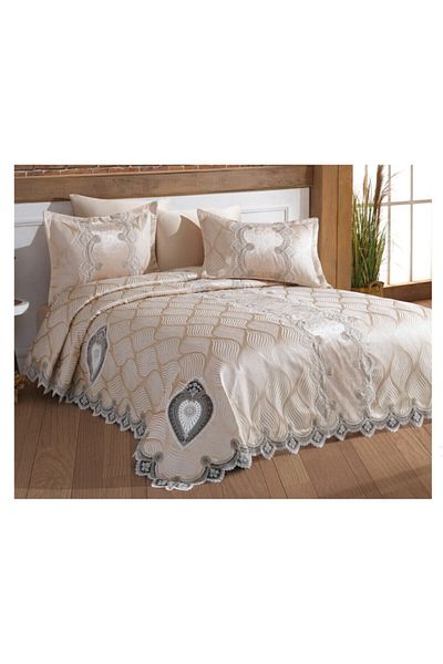 Selin Set cutie de zestre de lux 6 piese Pique - Başak - pudră