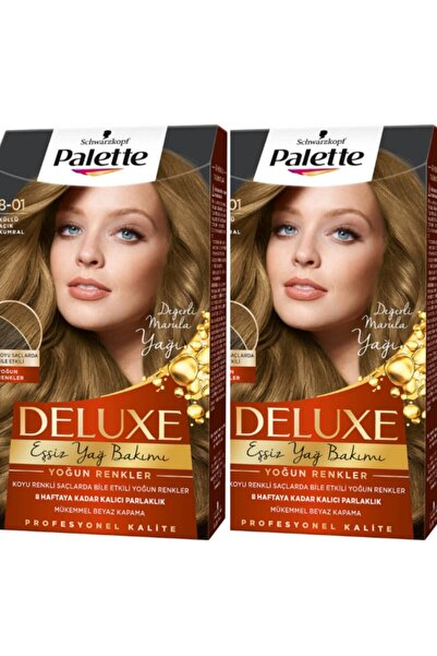 Palette Deluxe Saç Boyası 8-01 Küllü Açık Kumral 2li
