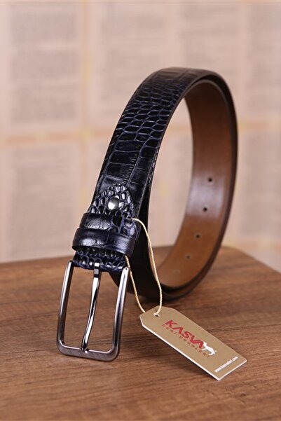KASVA DERİ حزام جلد تمساح أصلي 100% مقاس 3.5 سم