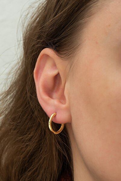 Nereze Kadın Gold Halka Küpe