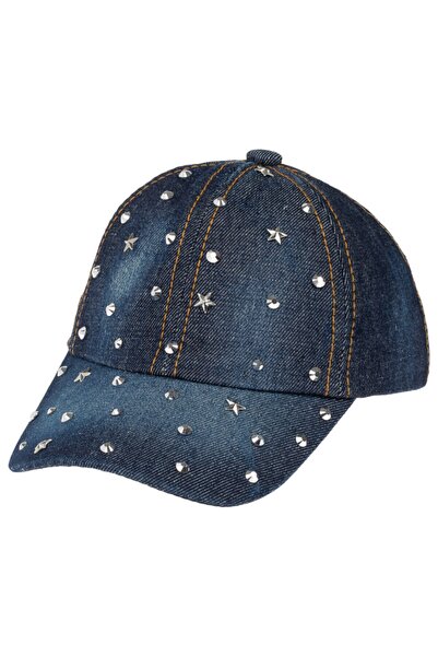 Kitti قبعة أطفال مرصعة بالأحجار من قماش الدنيم