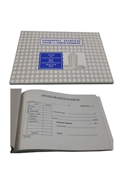 Nalbant Apartman Gelir Gider Makbuzu Otocopyli 14x20 Cm (12 Koçan)