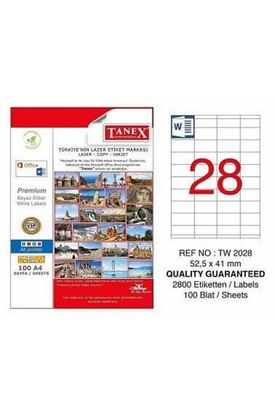 Tanex Tw-2028 Αυτοκόλλητο λέιζερ 52x41 mm Tw2028las10100
