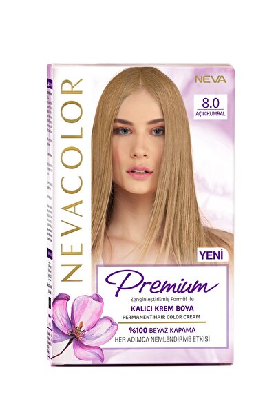 NEVA KOZMETİK Nevacolor Premium Kalıcı Krem Set Boya 8.0 Açık Kumral