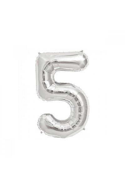 KBK MARKET 75 Cm 5 Foil Letter Balloon Silver