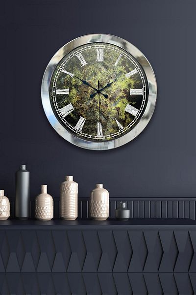 Kasva Concept Gift 36 Cm Chrome Metal Floor Wall Clock