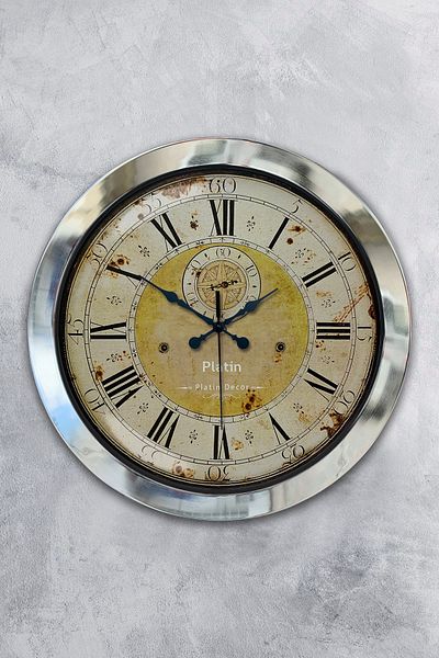 Kasva Concept Gift 36 cm Chrome Metal Design Wall Clock