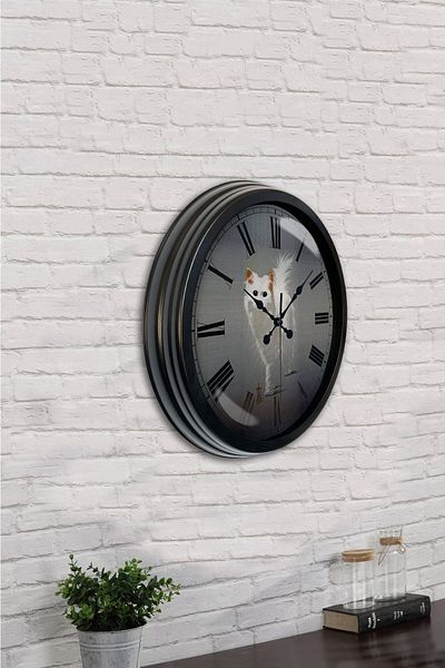 Kasva Concept Gift 40 cm Black Metal Cat Wall Clock