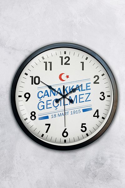 Kasva Concept Gift 40 cm Black Metal Çanakkale Wall Clock