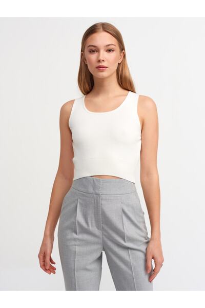 Dilvin 1027 Crew Neck Knitwear Sweater-ecru