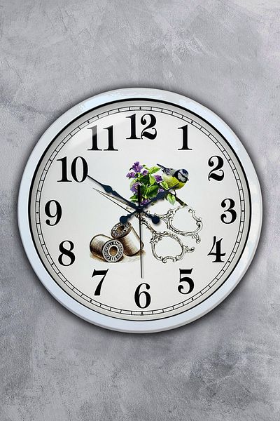 Kasva Concept Gift 40 cm White Metal Tailor Wall Clock
