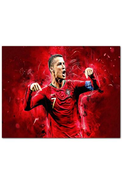 Cakatablo Ahşap Tablo Cristiano Ronaldo 7 Numaralı Forma Görseli (25x35 Cm Bo...