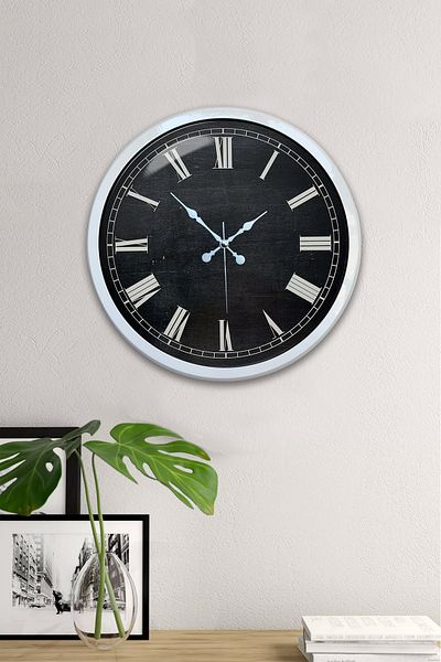 Kasva Concept Gift 40 cm White Metal Natural Wall Clock