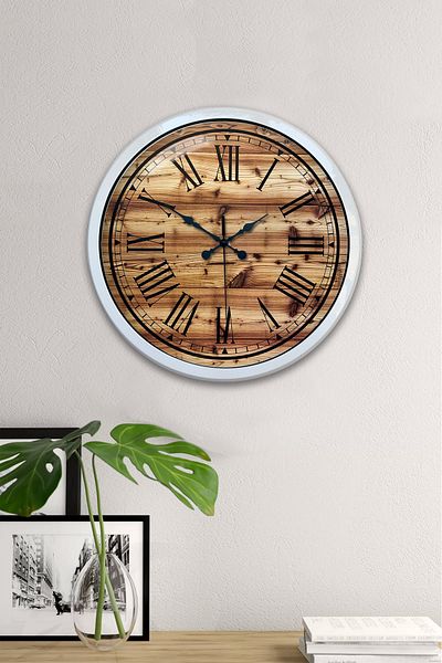 Kasva Concept 40 cm White Metal Classic Design Wall Clock