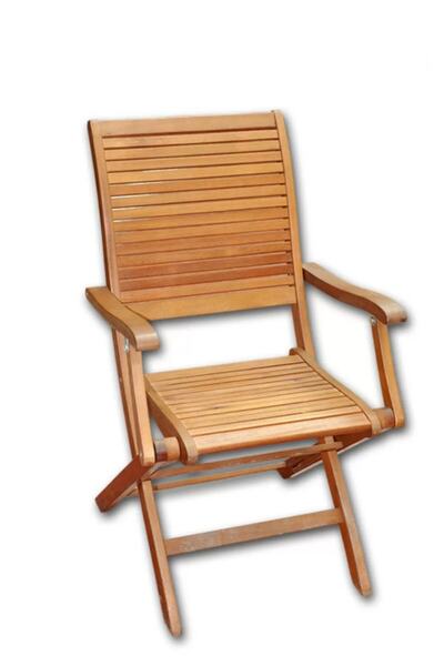 Evinizin Atölyesi Ahşap Kolçaklı Sandalye, Bahçe Balkon Sandalyesi