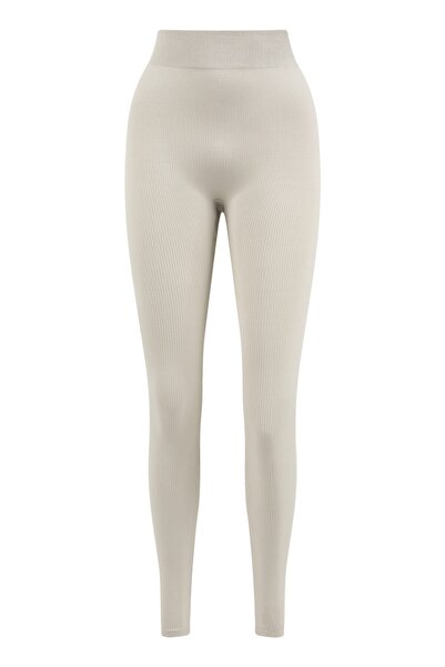 AQUELLA Buz Gri Dikişsiz Ripli Tayt