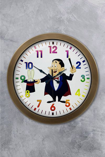 Kasva Concept Gift 36 cm Antique Metal Wizard Wall Clock