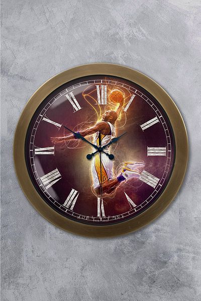 Kasva Concept Gift 36 cm Antique Metal Basketball Wall Clock