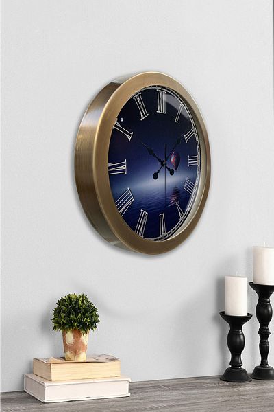 Kasva Concept Gift 36 cm Antique Metal Cappadocia Wall Clock