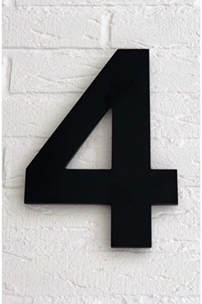 Door Number 10 Cm No 4, Black Plexiglass Self Adhesive Building Apartment Villa Door Number Arial