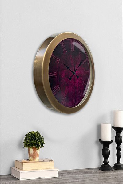 Kasva Concept Gift 36 cm Antique Metal Purple Wall Clock