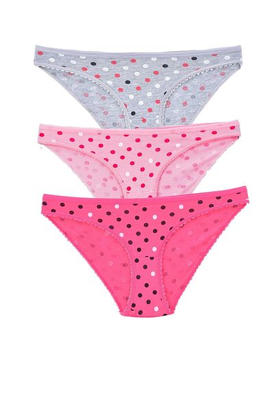 Pemilo Chiloți de bikini cu model mixt pentru damă, pachet de 3