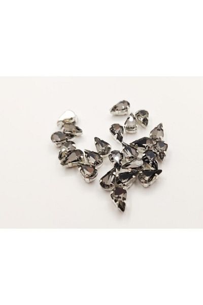yiğit aksesuar 6x10 (1 cm) Θήκη Strut Drop Glass Stone Grey 100 τεμάχια