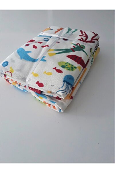 Nevateks Tekstil طقم مناشف أطفال مخملية منقوشة - حمام للوجه والجسم، 50x90 سم،...