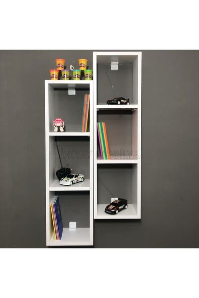 OKYAY MOBİLYA 2'li Dikey Dolap , Kitaplık , Aksesuar Dolabı , Oyuncak Dolabı