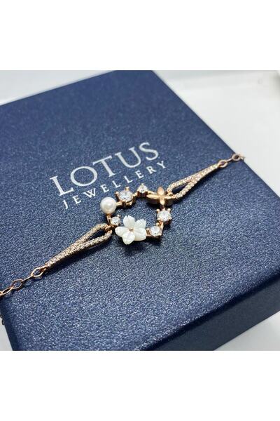 LOTUS JW Özel Tasarım Kalp Bileklik | 925 Ayar Gümüş Bileklik