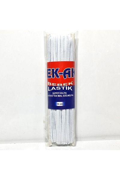 ÜNSALAN HOBİ White Baby Elastic, Panty Elastic, Laundry Elastic, Foot Elastic 10 Mt
