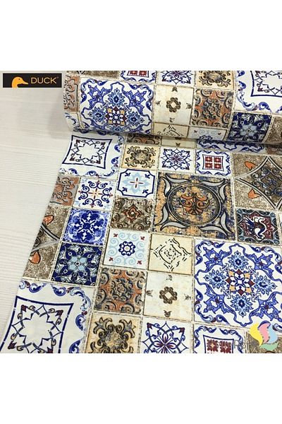 Renk Tekstil Ύφασμα από λινό πάπια με σχέδιο Anatolia Tile