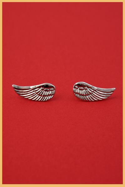 AURRARİ Gümüş Kaplama Melek Kanadı Küpe