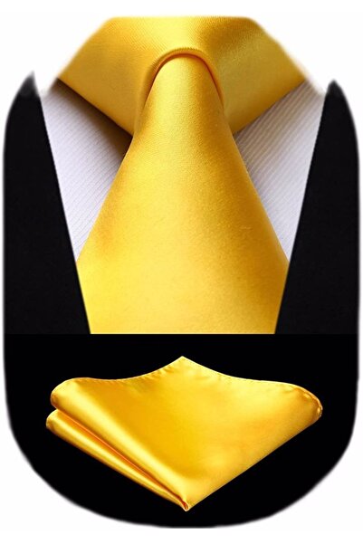 Trenderrs Men's Solid Color Tie And Handkerchief Set Men's Necktie