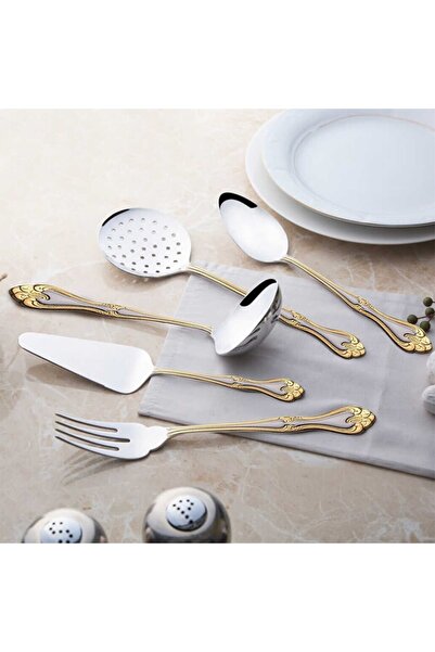 Nehir Lalezar Gold 5 Piece Serving Set