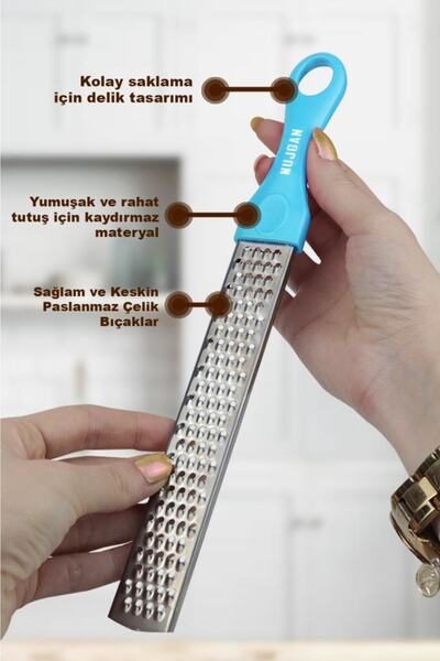 MUJGAN Practical Long Hand Grater Blue Color