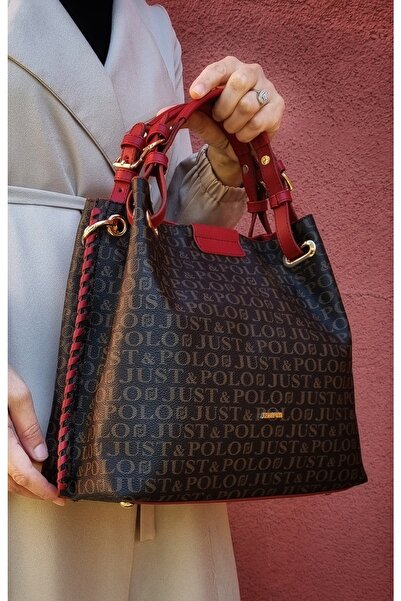 Just Polo حقيبة اليد والكتف النسائية المضفرة لها حزام طويل قابل للتعديل