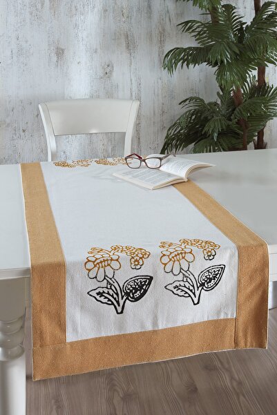 ÖDEL HOME حذاء بولدان من القماش ذو الحواف المطبوعة بالأحجار والزهور