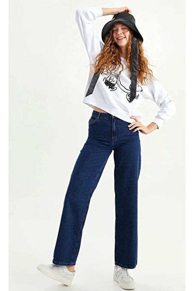 Livik Colette Lycra High Waist Wide Leg Jeans