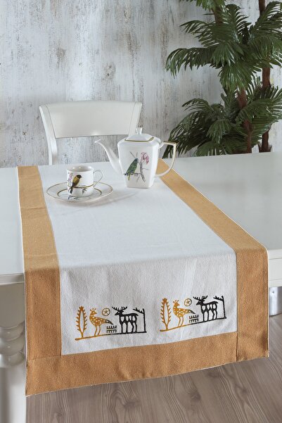 ÖDEL HOME حذاء بولدان من القماش ذو الطراز العرقي المطبوع بالأحجار