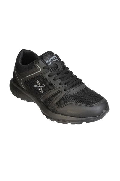 Kinetix Black Mesh Lace-Up Casual Running Sneakers